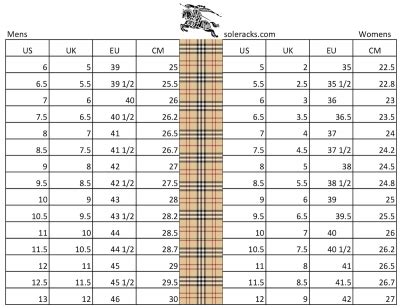 burberry shoe men|burberry men shoe size chart.